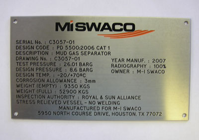 Alexander Pollock example of Specification / Instruction Plates.