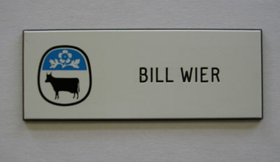 Alexander Pollock example an Personal Name Badge.